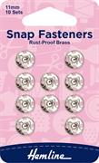11mm sew-on snap fasteners, nickel